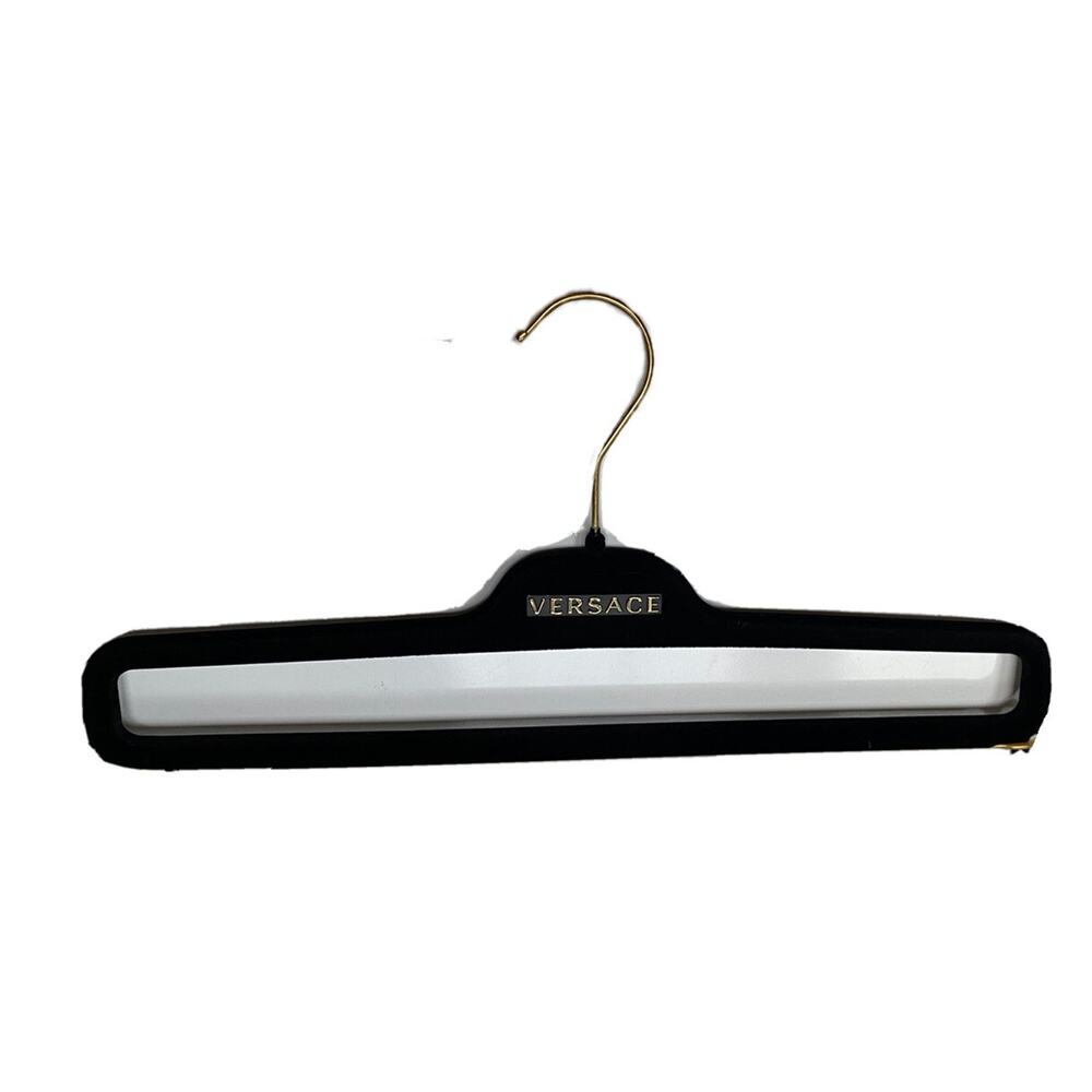 VERSACE Black Velvet 15" Pants Hangers with Gold Hardware